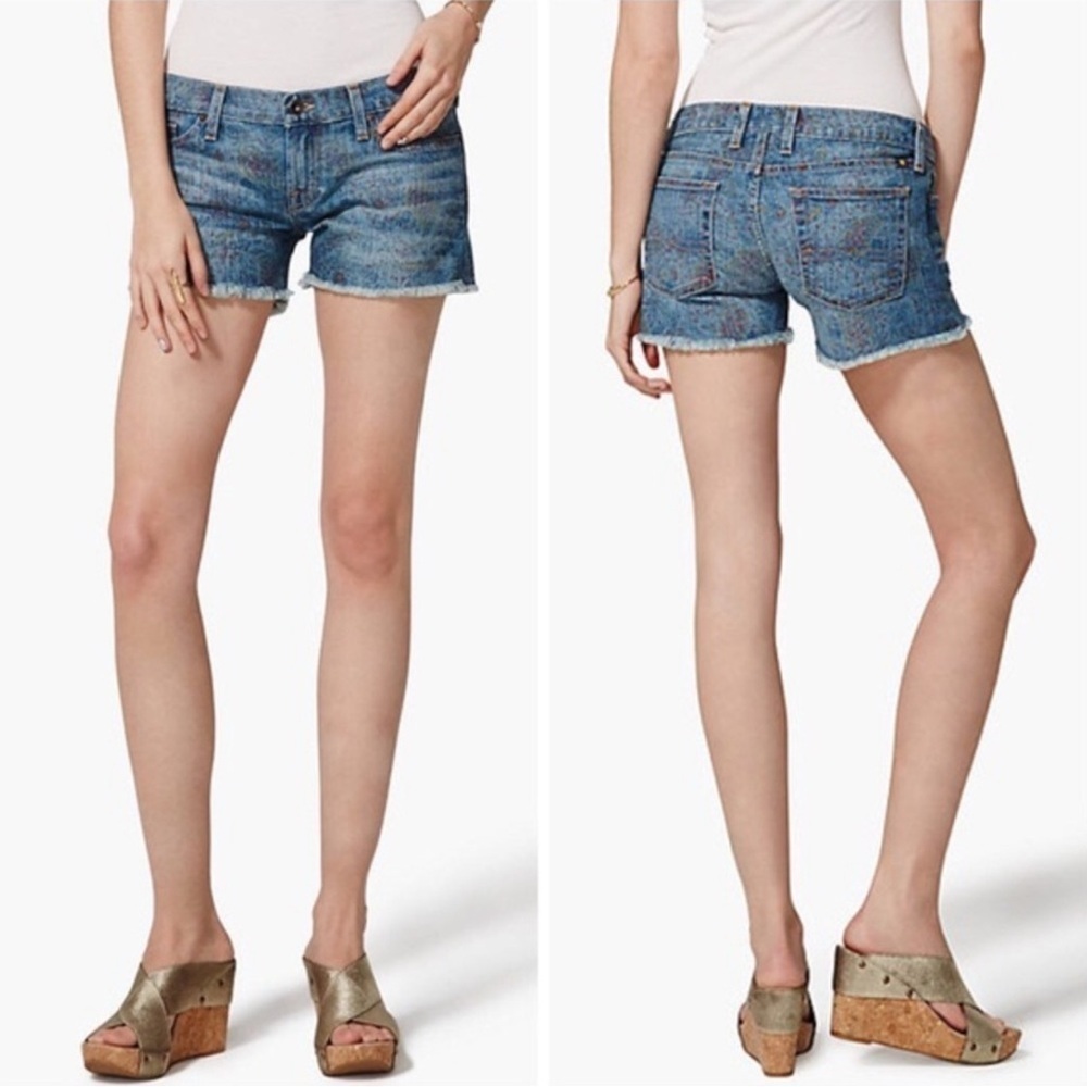 Lucky Brand Riley Shorts Wild Flower Paisley Denim Cutoffs - Size 8 / 29 - Picture 2 of 13